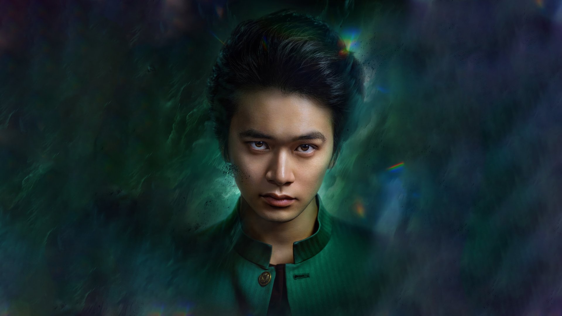 HD wallpaper featuring a character from the 2023 Yu Yu Hakusho TV show with a mystical swirling background.