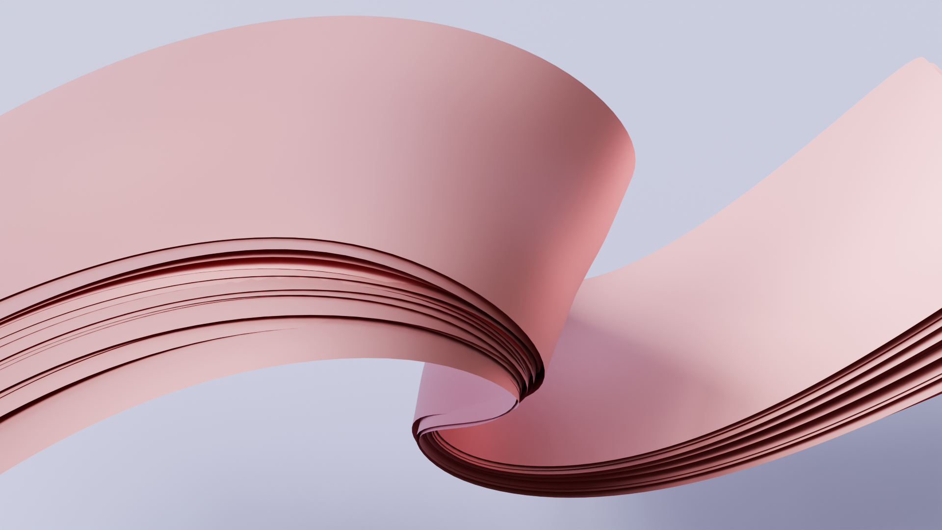 HD PC desktop wallpaper featuring smooth, flowing pink curves against a soft gradient background, creating a sleek and modern abstract design.