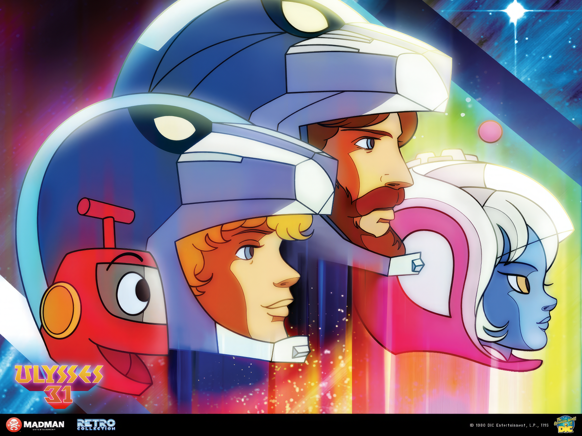 Ulysses 31 anime characters HD desktop wallpaper background featuring space adventure theme.