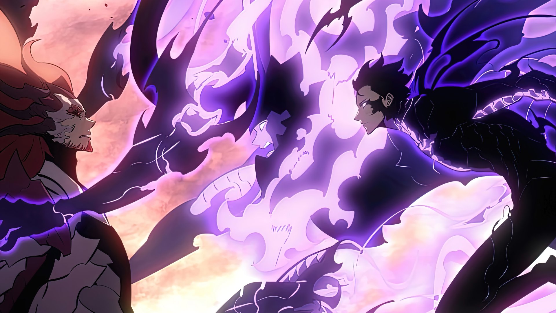 Sung Jin-Woo from Solo Leveling anime unleashing dark energy, HD desktop wallpaper