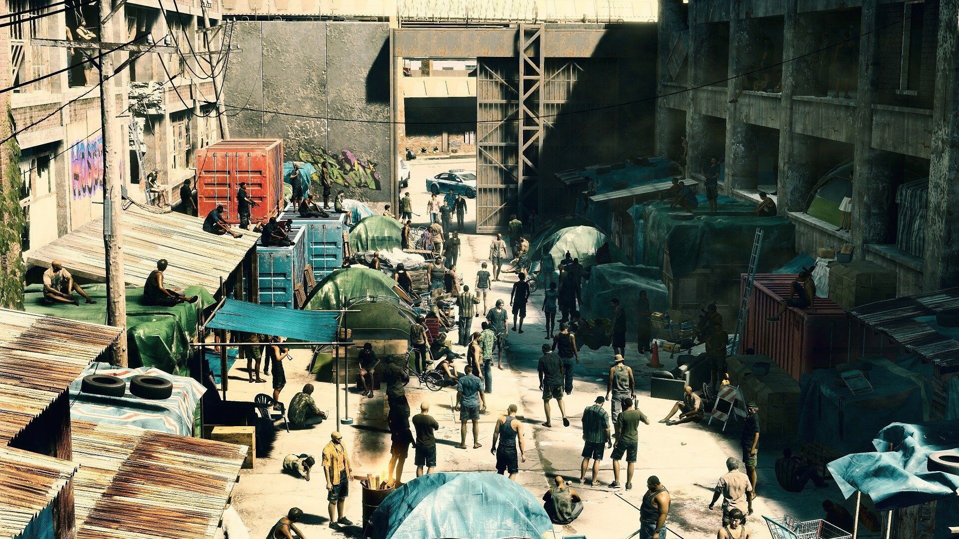 HD desktop wallpaper featuring a bustling street scene from the video game Like a Dragon: Infinite Wealth.