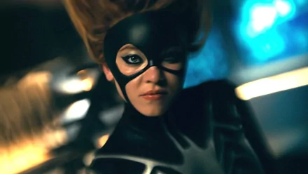 HD wallpaper of Madame Web featuring a character portrayed by Sydney Sweeney, set in a dynamic backdrop.