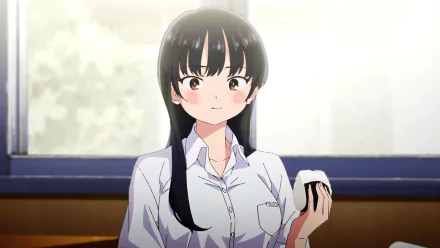 HD Anime desktop wallpaper featuring Anna Yamada from The Dangers in My Heart with a bright classroom background.