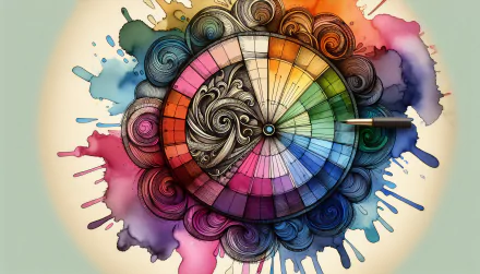 Colorful artistic color wheel with splashes on HD desktop wallpaper background.