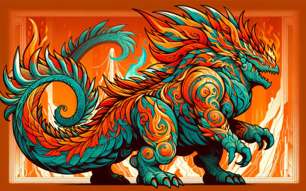 Vibrant fantasy dragon illustration, perfect for HD desktop wallpaper and background.