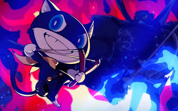 HD Persona 5 Tactica desktop wallpaper featuring an animated character in vibrant colors.