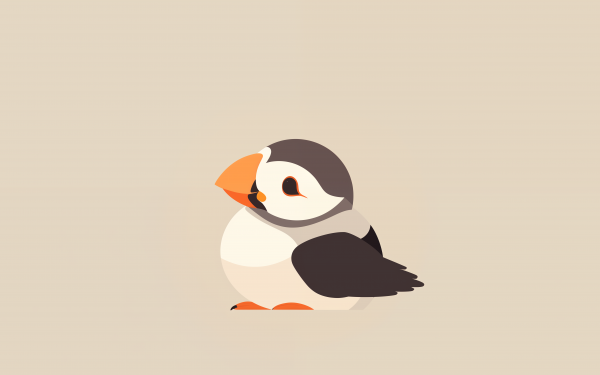 Animal Puffin Birds Seabirds Bird Minimalist HD Wallpaper | Background Image
