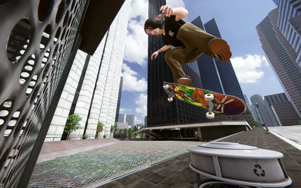 HD Skater XL wallpaper featuring a skater performing a trick in an urban setting.