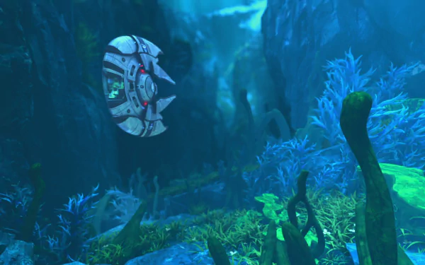 Star Trek: Prodigy spacecraft exploring an underwater landscape for HD desktop wallpaper and background.