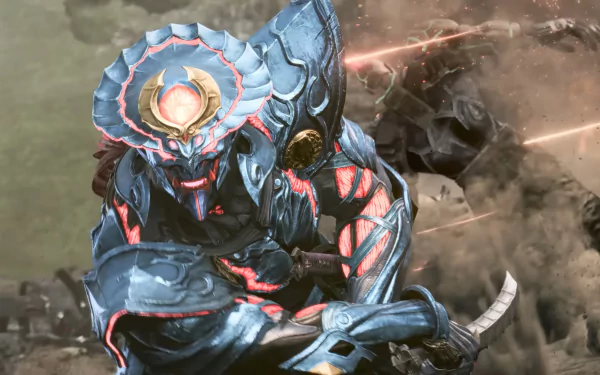 HD desktop wallpaper featuring Yoshimitsu from Tekken 8 video game with dynamic pose and detailed armor.