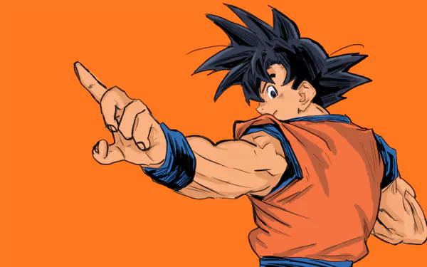 Goku in vibrant HD desktop wallpaper with a striking background.