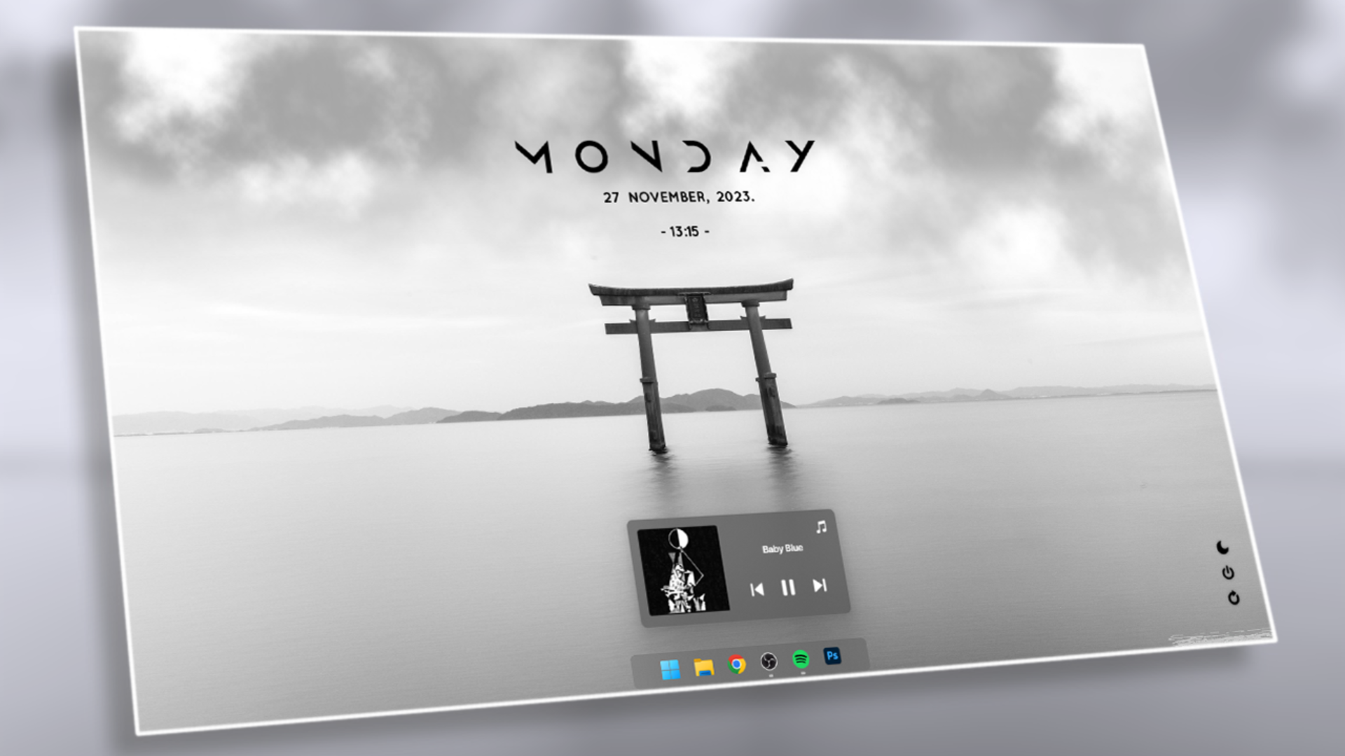 Black & White Japanese Tori Gate Desktop Customization! by Cybernetvork