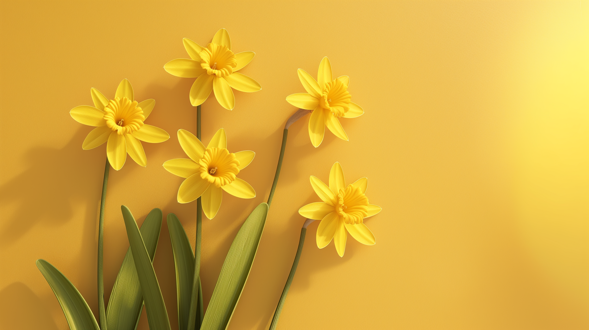 Geometric Daffodils April Digital Wallpapers