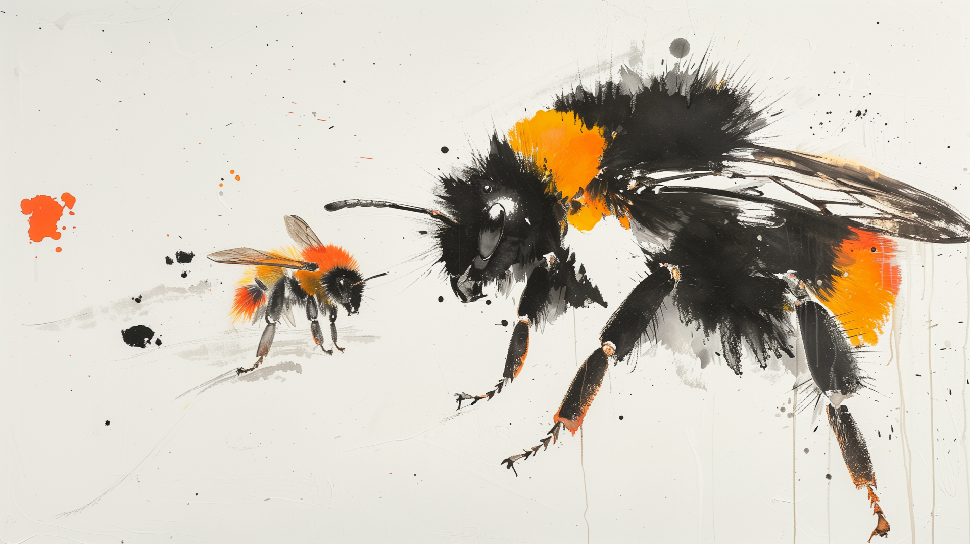 HD wallpaper and background featuring artistic depiction of a bumblebee.