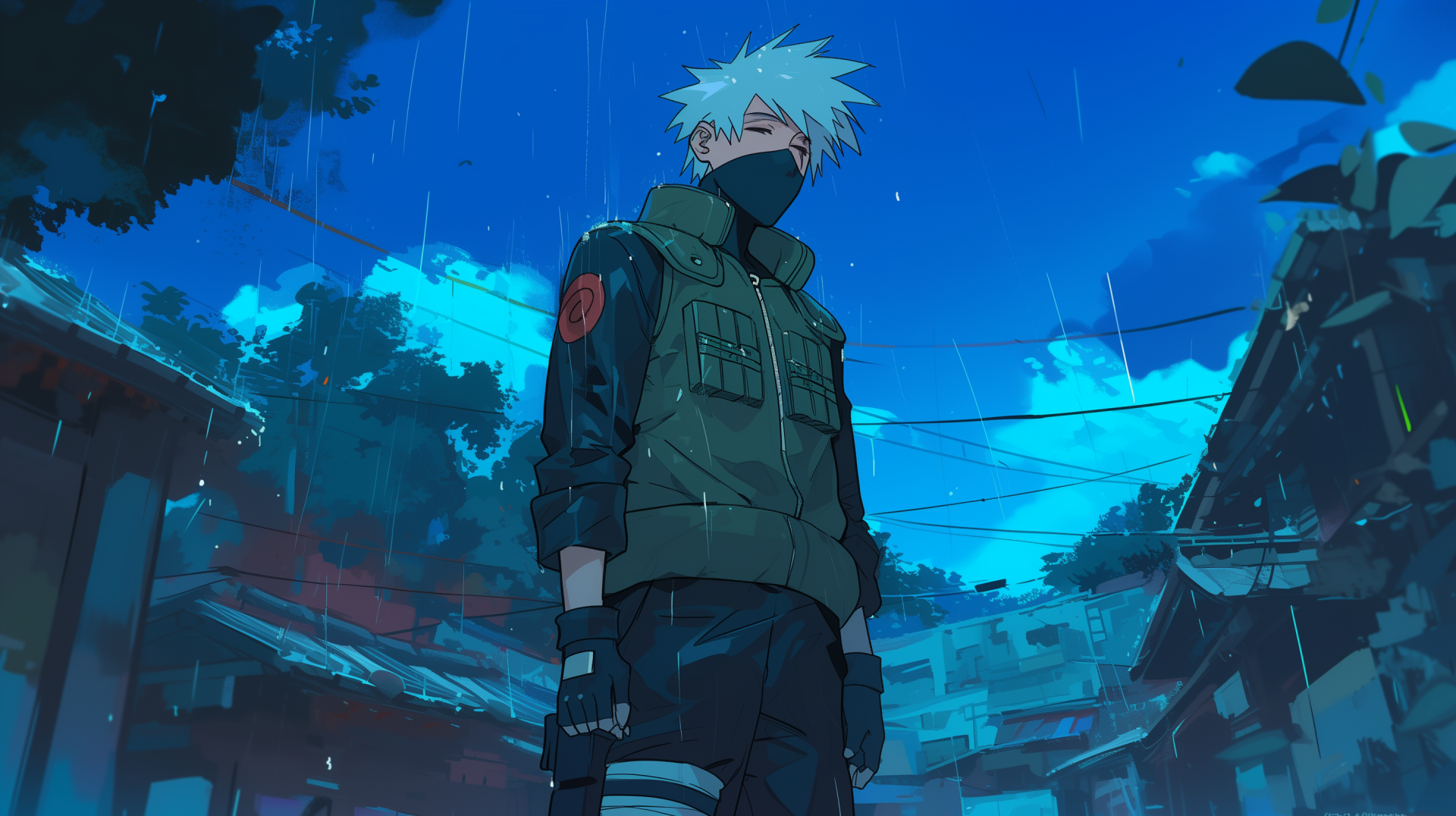 Kakashi Hatake Rain Scene HD Anime Wallpaper by patrika