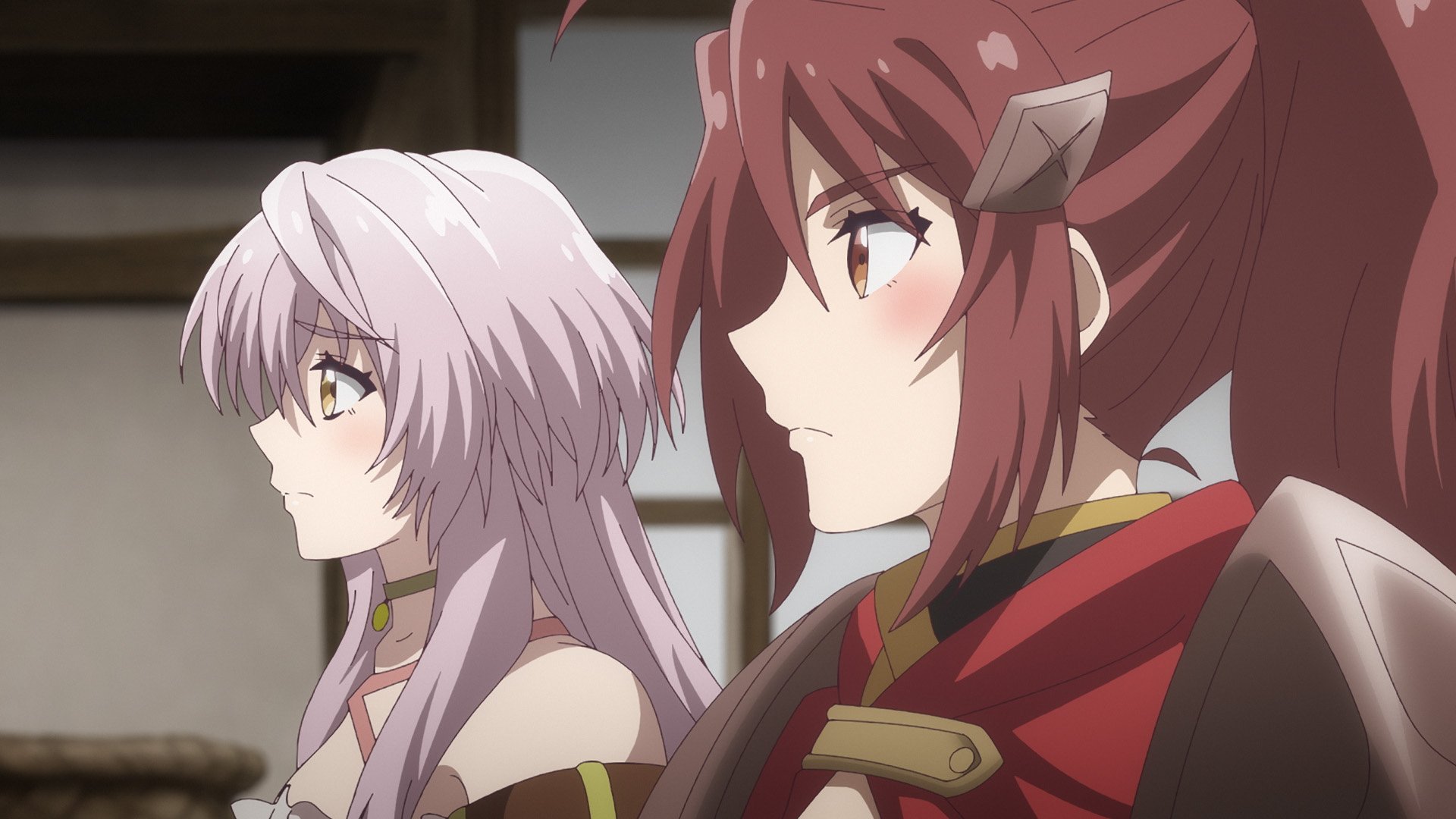 Anime characters from The Banished Former Hero Lives as He Pleases featured in HD desktop wallpaper with a thoughtful atmosphere.