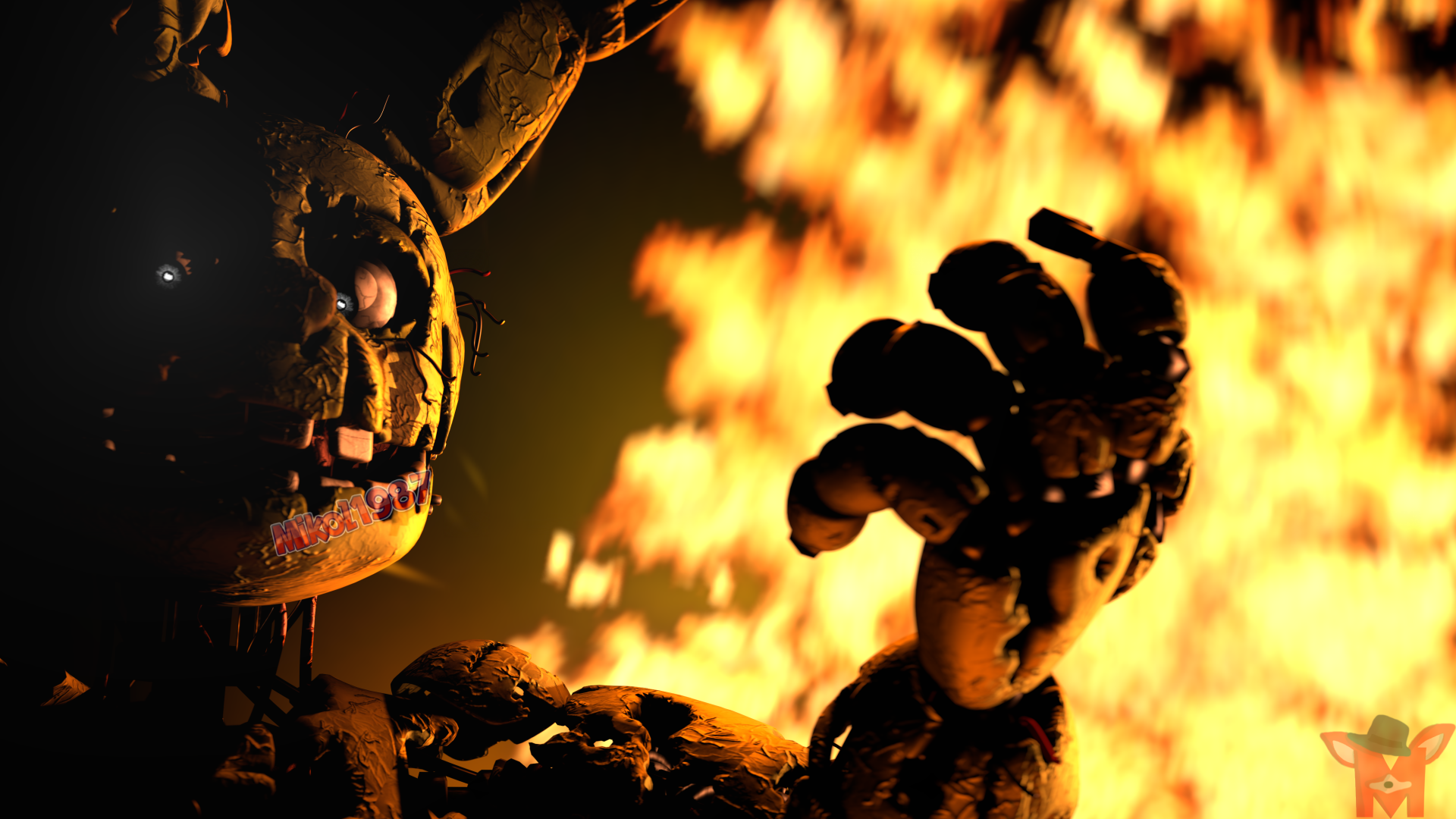 Springtrap Inferno Five Nights At Freddy s 3 4K Ultra HD Wallpaper By 