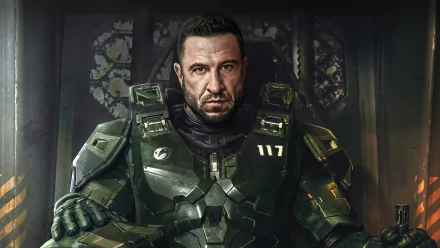 HD wallpaper featuring Master Chief from the Halo TV show, poised in green armor with the number 117.