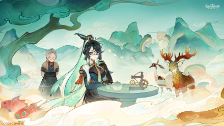 Xianyun (Genshin Impact) Madame Ping Genshin Impact HD Desktop Wallpaper | Background Image