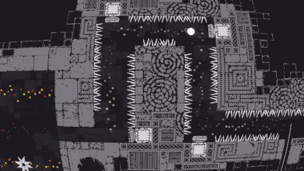 HD desktop wallpaper featuring the monochromatic, minimalist level design from the video game Qomp2.