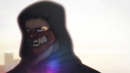 HD wallpaper of Joe Higan, a character from the anime Ninja Kamui, poised mysteriously in shadow.