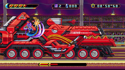 Action-packed Freedom Planet 2 gameplay moment featuring a high-definition boss battle for desktop wallpaper.