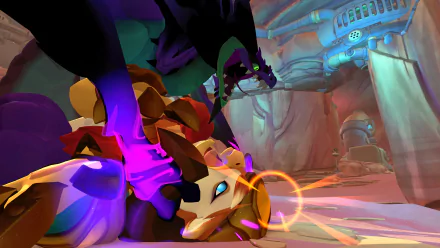 HD wallpaper of Gigantic: Rampage Edition video game featuring vibrant character design and dynamic action scene.