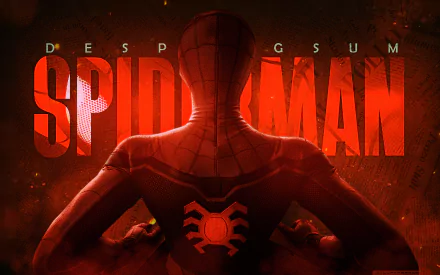 4K Ultra HD Marvel Comics wallpaper featuring Spider-Man in a dramatic red-themed design with Spider-Man text, highlighting a Spiderman vs Deadpool theme for PC desktop.