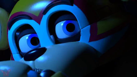 Close-up of an animatronic character from Five Nights at Freddy's: Security Breach, rendered in striking detail for an 8K Ultra HD PC desktop wallpaper.