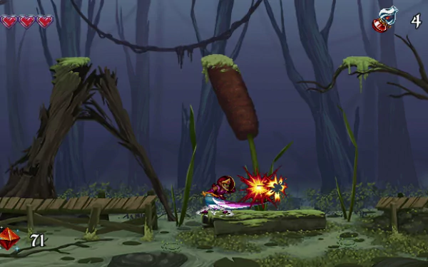 HD desktop wallpaper featuring a scene from the video game 'Arzette: The Jewel of Faramore' with a character engaged in combat in an eerie forest setting.