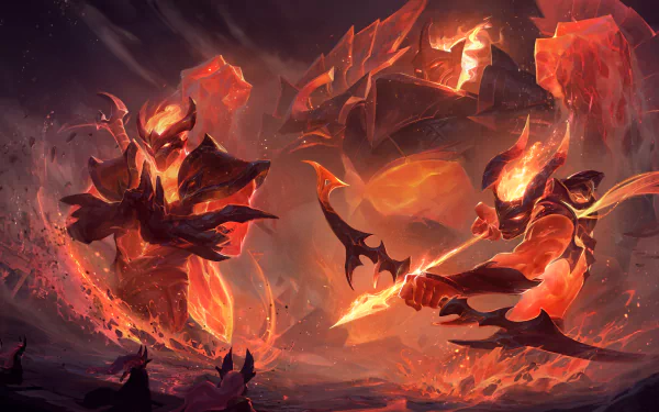 HD League of Legends monster battle scene desktop wallpaper and background.