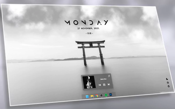  Black &amp; White Japanese Tori Gate Desktop Customization!