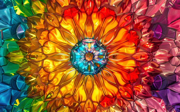 Vibrant kaleidoscope pattern HD desktop wallpaper with colorful abstract design.