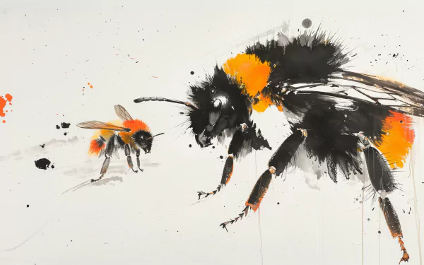 HD wallpaper and background featuring artistic depiction of a bumblebee.