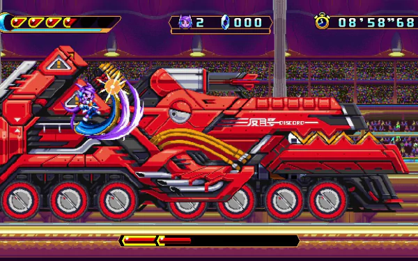 Action-packed Freedom Planet 2 gameplay moment featuring a high-definition boss battle for desktop wallpaper.