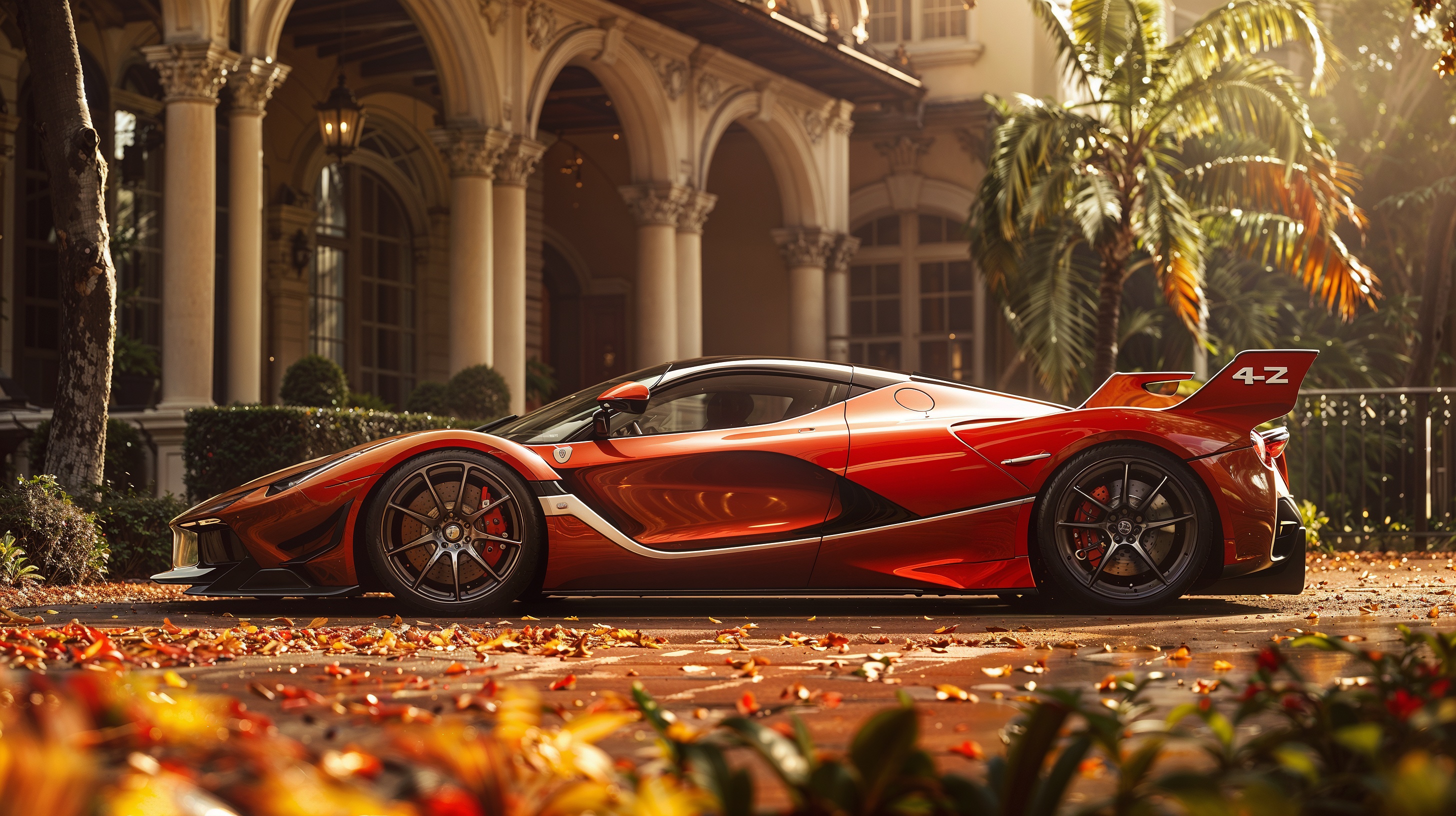 Ferrari FXX-K Evo — 2K Quad HD Wallpaper: Autumn Courtyard by