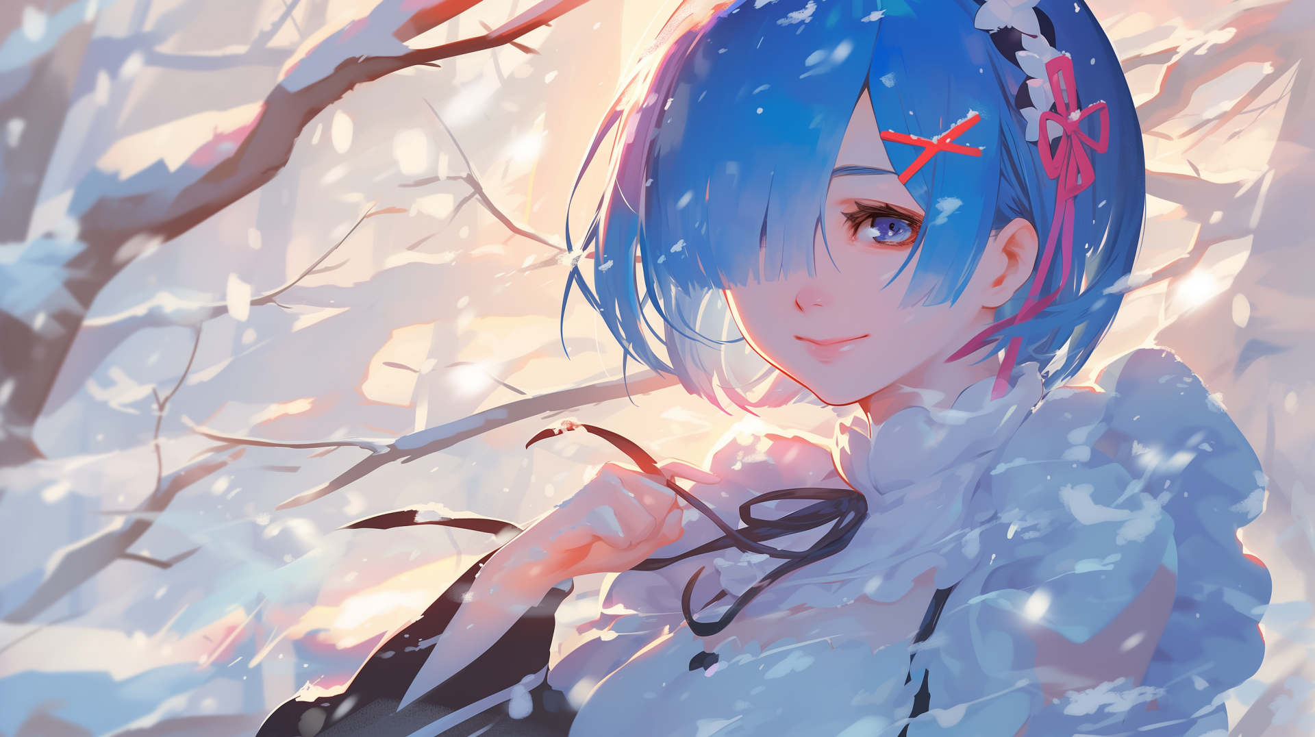 Winter Serenity: Rem HD Wallpaper from Re:Zero by patrika | 2912x1632 ...