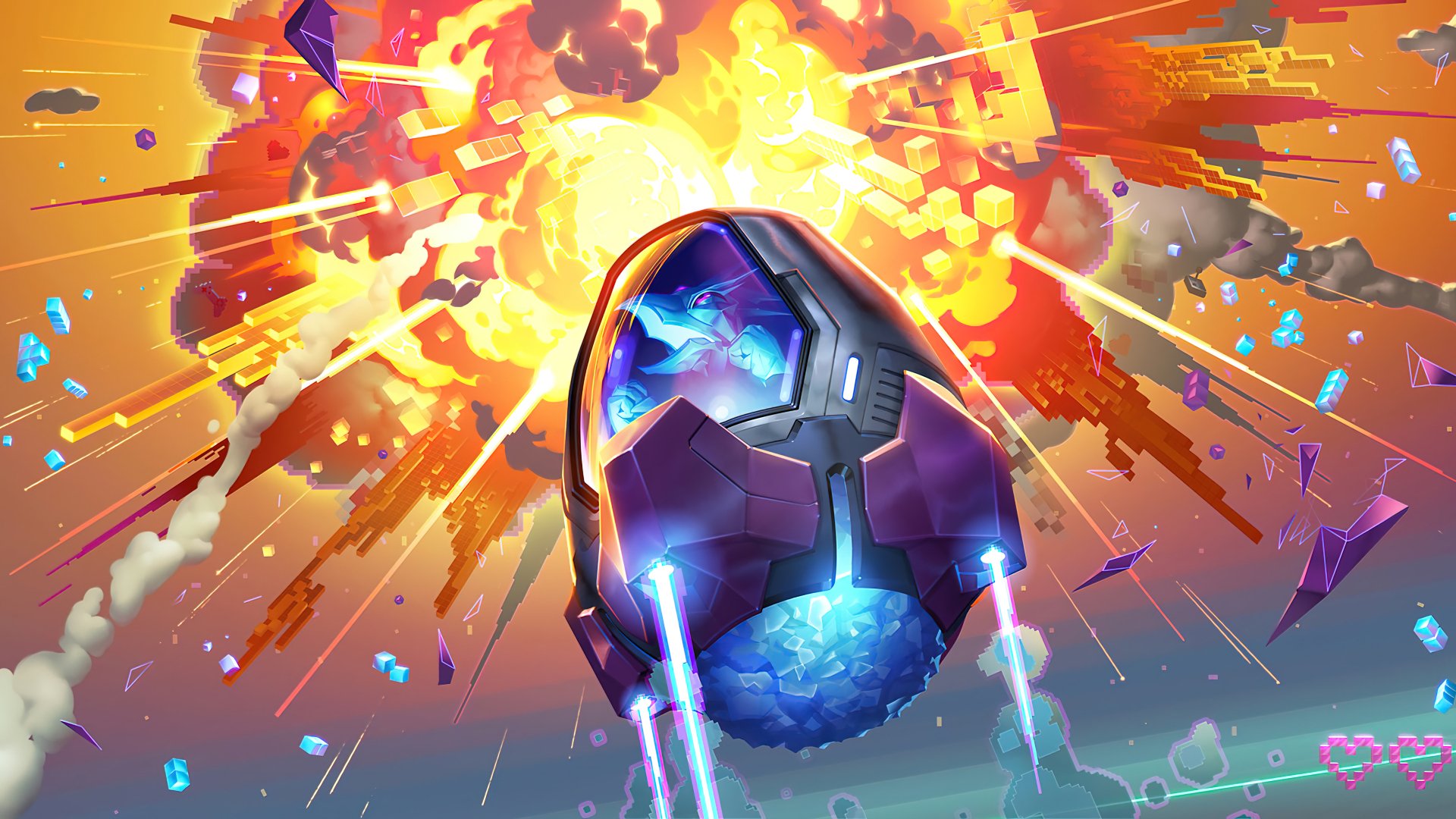 HD wallpaper featuring Anivia from Legends of Runeterra against a vibrant explosion backdrop, highlighting an intense moment from the video game.