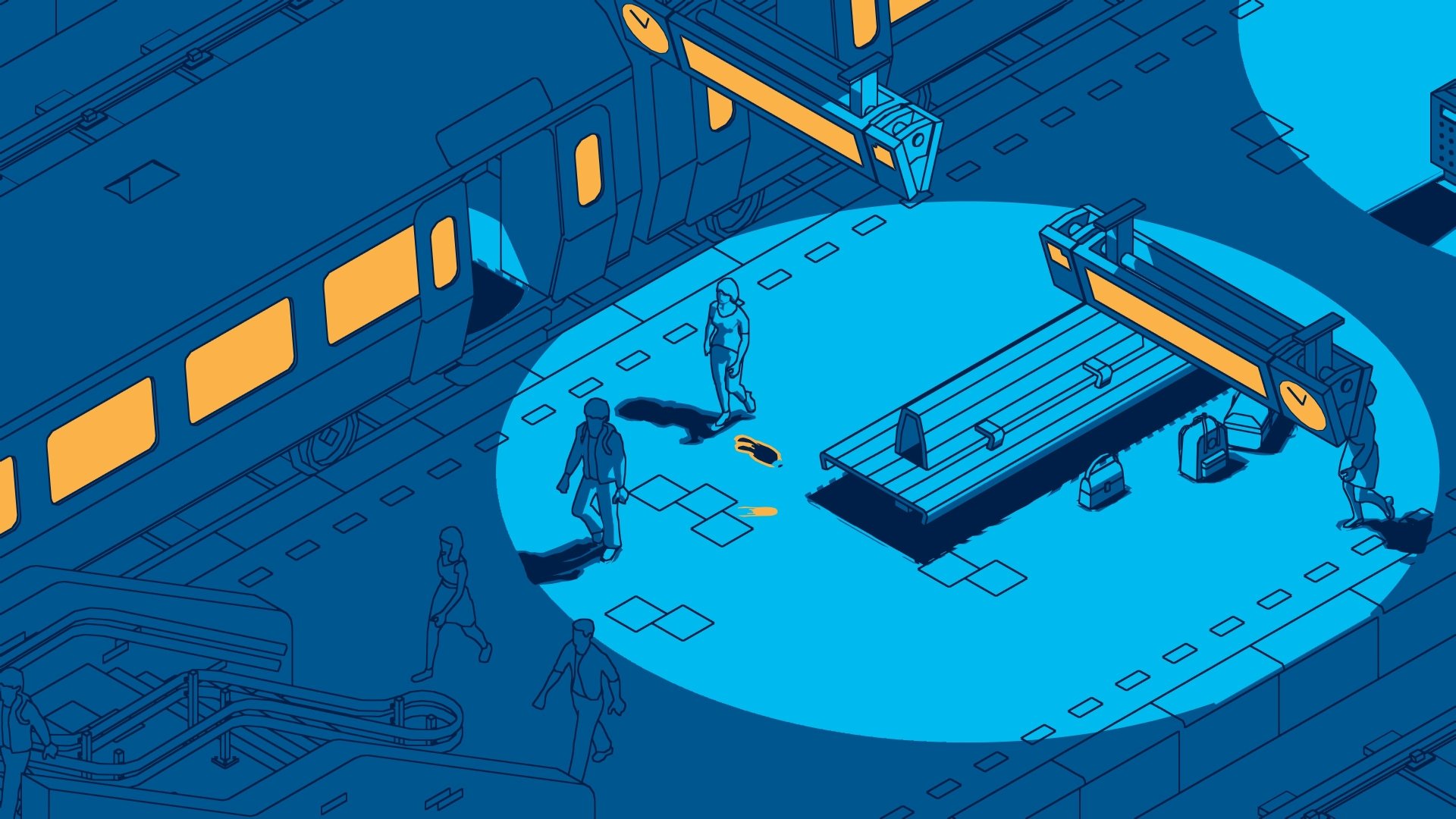 A HD desktop wallpaper and background featuring the video game SCHiM.