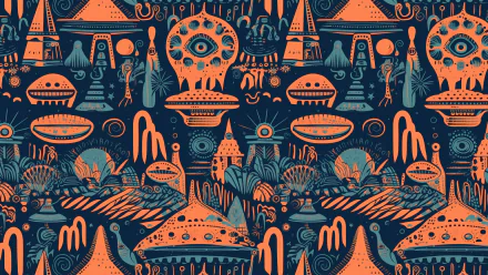  Desktop background of Abstract Alien ships