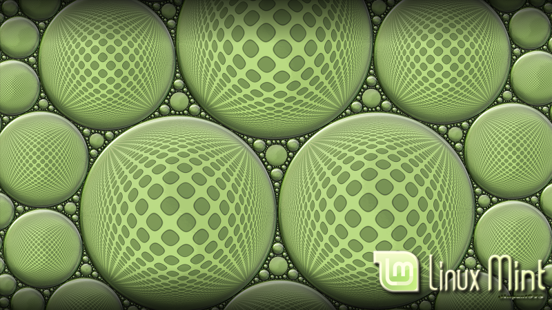 {{ Colorful fractal pattern design featuring vibrant shades of green and blue, ideal for Linux Mint enthusiasts as HD desktop wallpaper. 