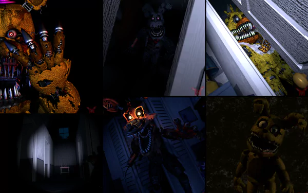 Nightmare Fredbear (Five Nights At Freddy's) Plushtrap (Five Nights At Freddy's) video game Five Nights at Freddy's 4 Five Nights at Freddy's HD Desktop Wallpaper | Background Image