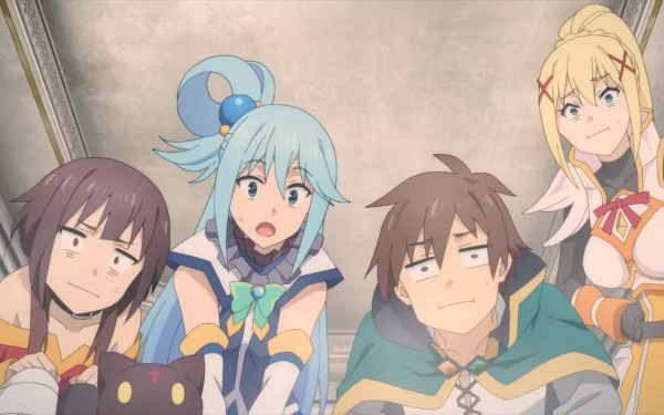  Megumin, Aqua, Kazuma, and Darkness