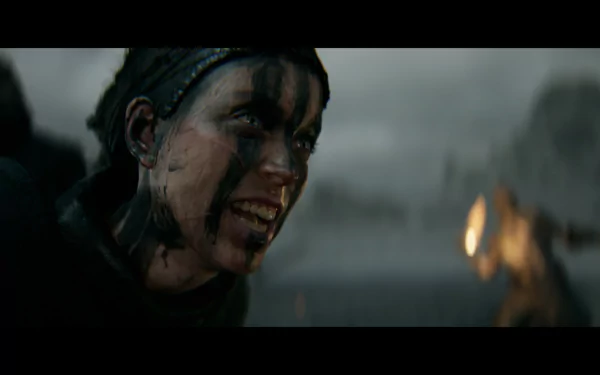 HD image of a fierce character from the video game Senua's Saga: Hellblade II, used as a desktop wallpaper and background.