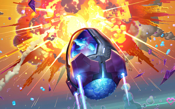 HD wallpaper featuring Anivia from Legends of Runeterra against a vibrant explosion backdrop, highlighting an intense moment from the video game.