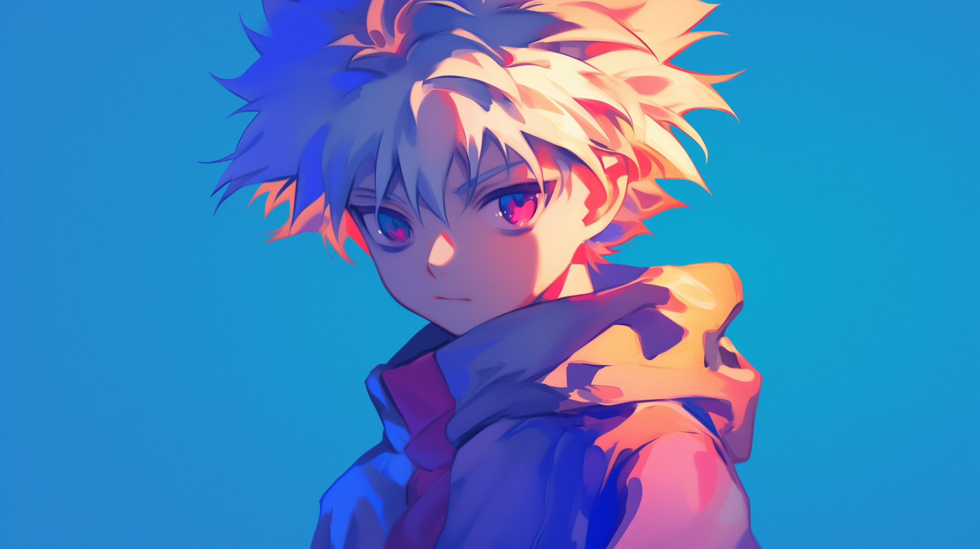 Anime HD wallpaper featuring Killua Zoldyck from Hunter x Hunter, showcasing vibrant colors and dynamic artwork to enhance your desktop background.