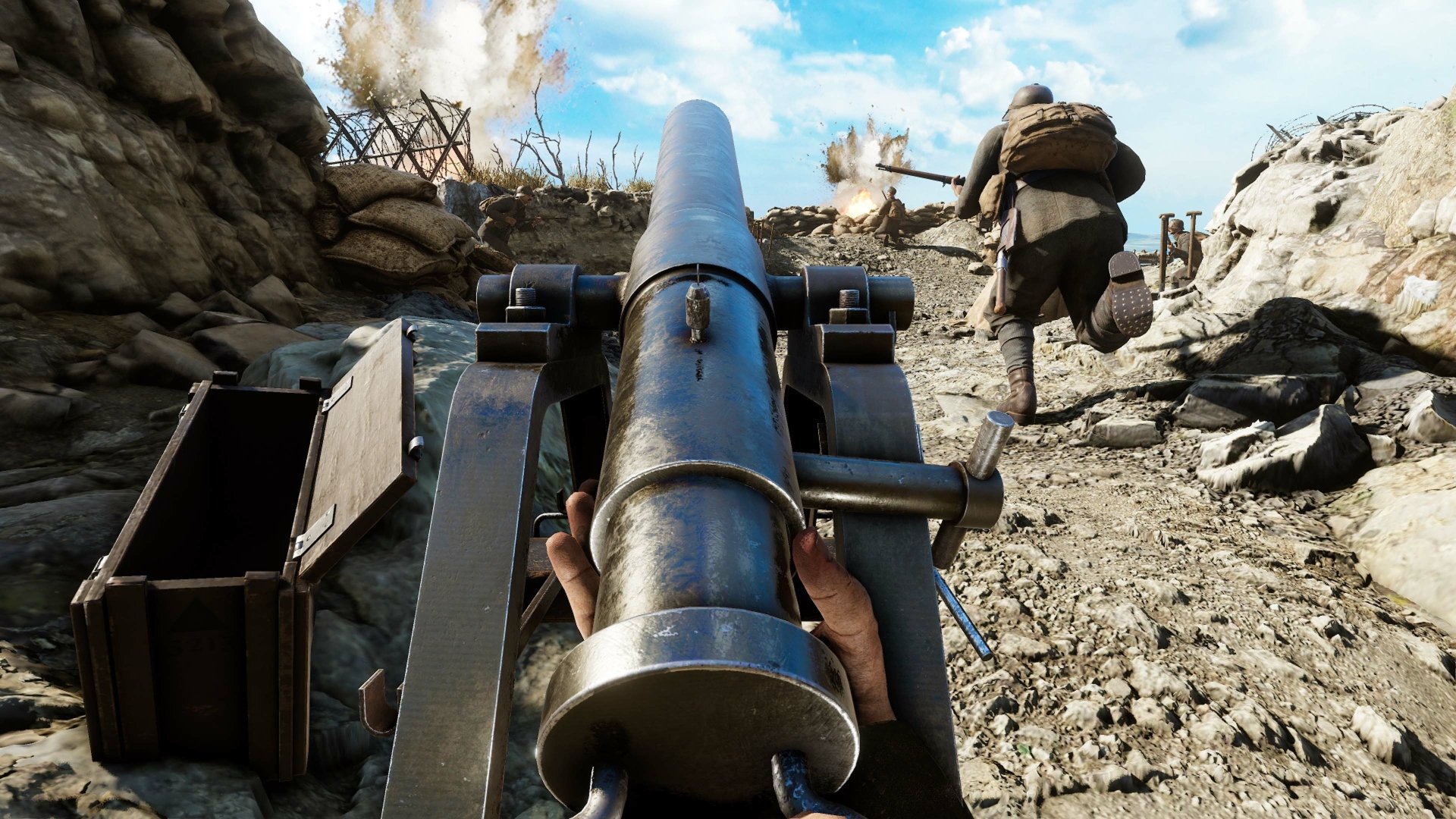 Experience the intensity of battle in Isonzo with this HD desktop wallpaper featuring a powerful cannon, capturing the essence of video game warfare.