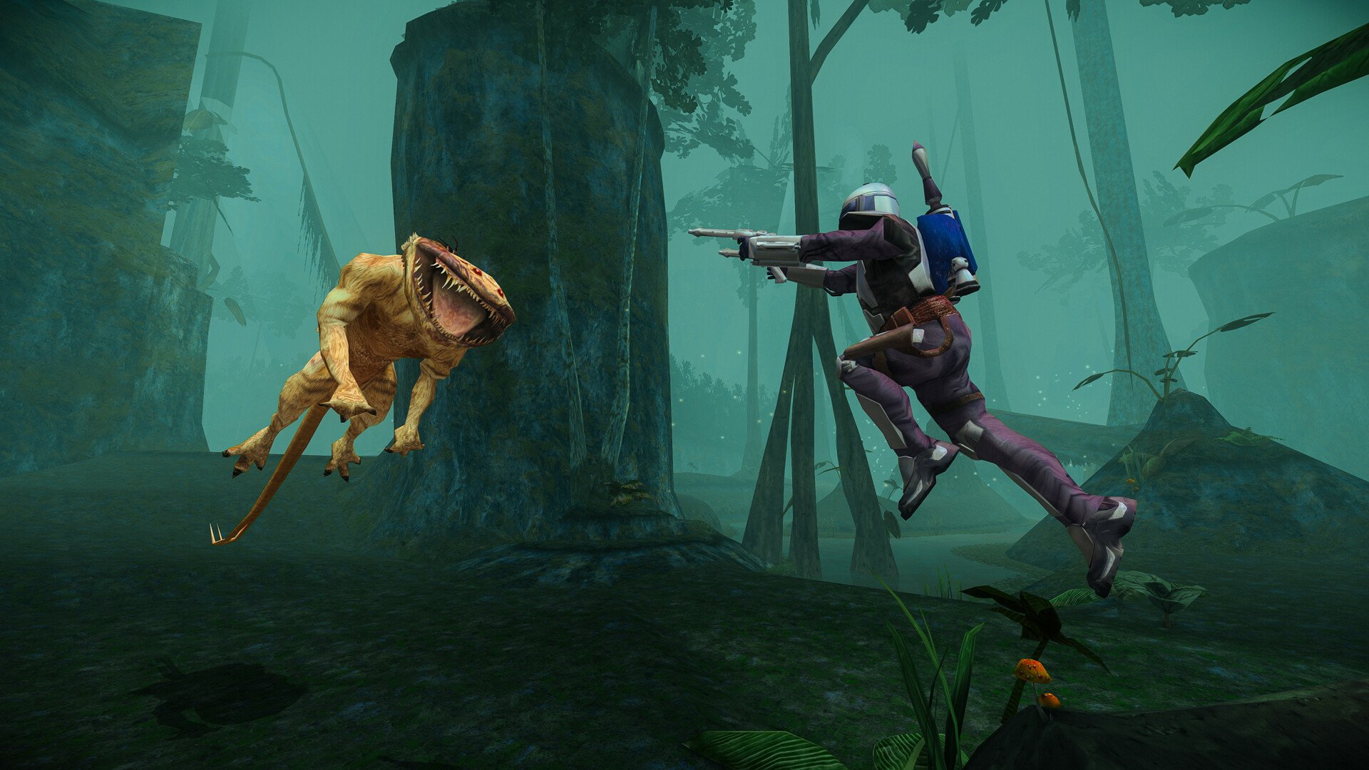 HD desktop wallpaper featuring imagery from the video game Star Wars: Bounty Hunter, showcasing its iconic themes and characters in a vibrant design.