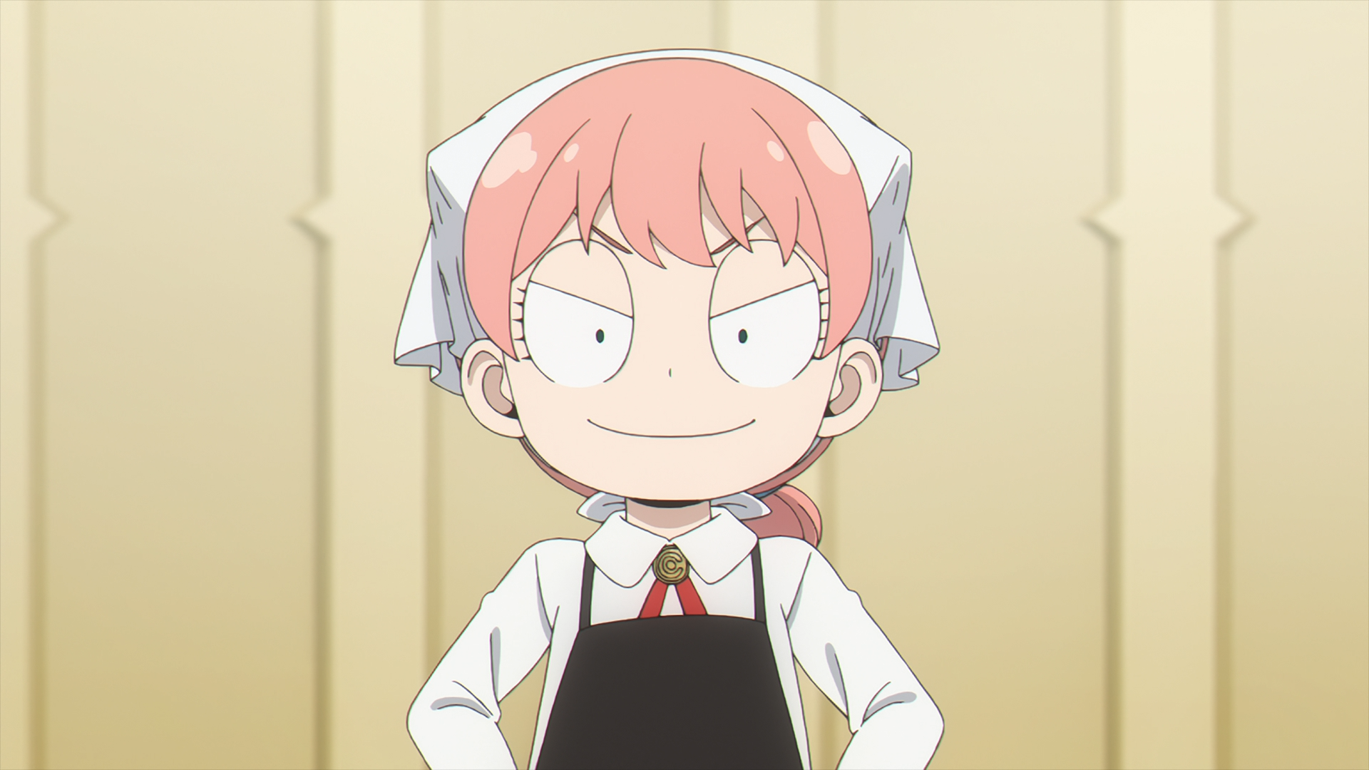 HD desktop wallpaper featuring Anya Forger from the anime Spy x Family Code: White, showcasing her confident expression and distinct pink hair.