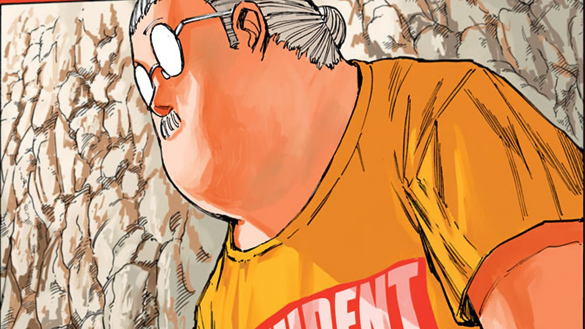 A vibrant HD desktop wallpaper featuring Taro Sakamoto from the anime and manga series Sakamoto Days, showcasing dynamic art and character energy.